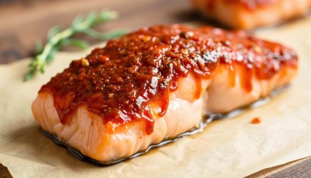 Brown Sugar Smoked Paprika Coho Salmon Glaze Brown Sugar Smoked Paprika Coho Salmon Glaze