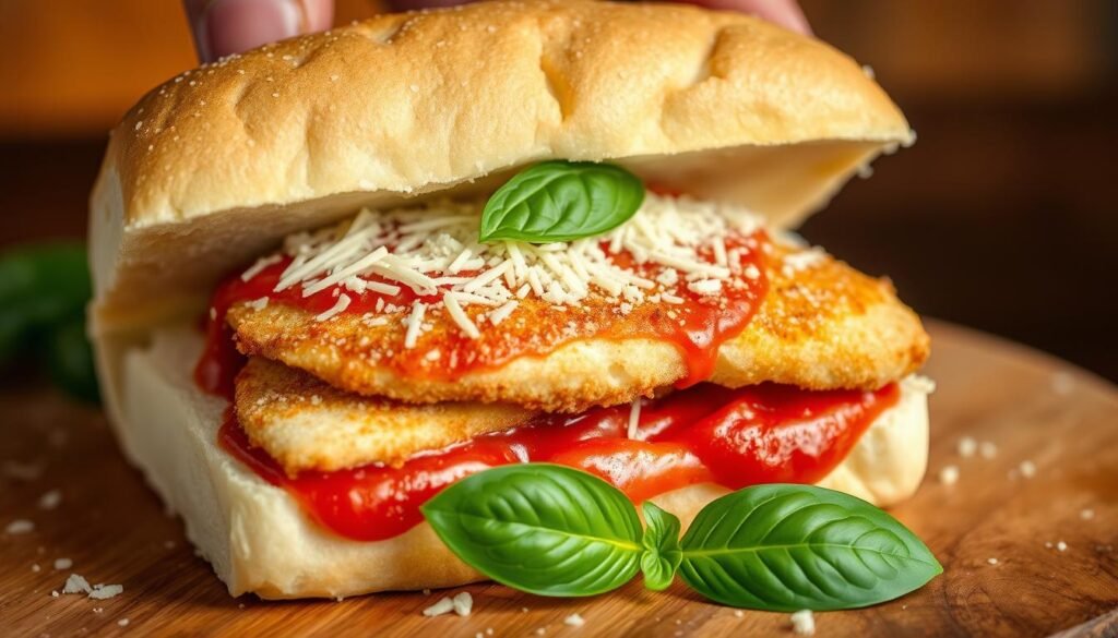 Chicken Parm Sandwich Preparation Chicken Parm Sandwich Preparation